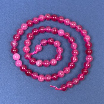 Tourmaline Beads on Thread, Smooth Spheres, 6.5 mm Diameter, 38 cm Length