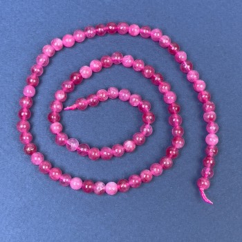Tourmaline Beads on Thread, Smooth Round Beads, Diameter 5 mm+-, Length 38 cm+-