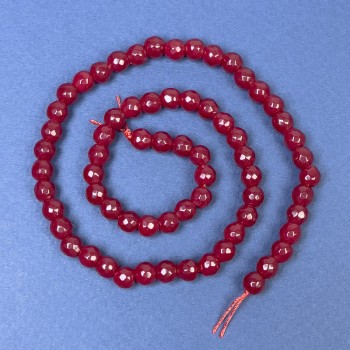 Tourmaline beads on thread, faceted round beads, diameter 6 mm ±, length 35 cm ±