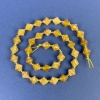 Faceted Citrine Beads, Rhombus 8x8 mm, with seed beads on thread, length 37 cm