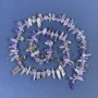Amethyst chip beads 9–12×3–4 mm, with seed beads on thread, length 40 cm