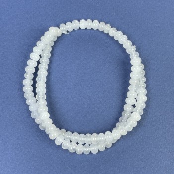 Rock Crystal Rondel Beads 6x4mm on Beading Thread, Length 38 cm