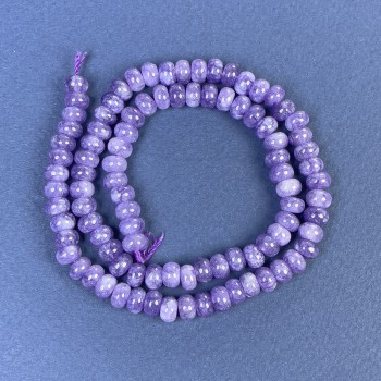 Lepidolite Rondelle Beads 6x4mm +/- on Thread, Length 38 cm