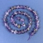 Faceted Amethyst Beads 10x5 mm +/- with 3 mm Seed Beads +/- on Thread, Length 38 cm+