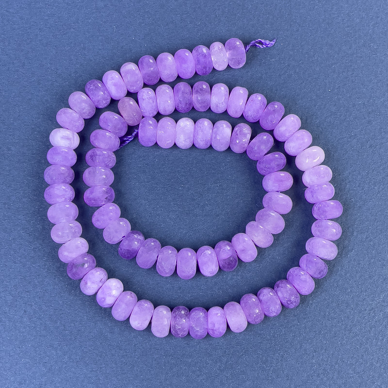 Amethyst Rondelle Beads 8x5mm ± on a Thread, Length 38 cm+