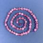 Faceted diamond-shaped tourmaline beads 5x6 mm on a cord, length 38 cm+