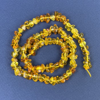 Amber Chip Beads 7x4 mm on Thread, Length 40 cm+