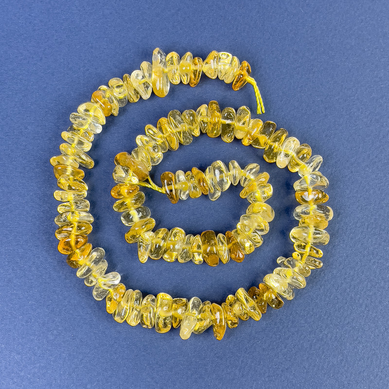 Citrine chip beads 12x4mm on a strand, length 40 cm