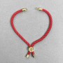 Textile bracelet base, red color with metal insert, diameter 5.5 mm +/-; diameter 8 mm +/- gold-tone metal, length 10.5 cm