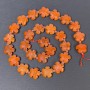 Red Jasper Beads, Natural Stone, Flower Shape, 15×6 mm, hole 1 mm, seed bead diameter 3 mm, length 41 cm