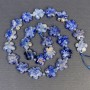 Sodalite Beads Natural Stone Flower Shape, Diameter 15x6mm ±, Hole Diameter About 1mm, Seed Bead Diameter About 3mm, Length About 41cm