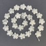 Howlite beads in flower shape, natural stone, diameter 15×6 mm+- hole diameter 1 mm+- seed beads, diameter 3 mm, length 41 cm+