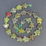 Heliotrope Jasper Beads, Flower-shaped, Natural Stone, 15×6 mm ± hole 1 mm ±, seed beads 3 mm diameter, length 41 cm+