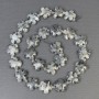 Larvikite Beads, Natural Gemstone, Flower Shape, Diameter 15x6 mm, Hole Diameter ~1 mm, Bead Diameter 3 mm, Length 41 cm+