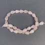Pink Quartz Beads Drop natural stone, diameter 15x10 mm +/-, hole diameter 1 mm +-, length 40 cm +/-