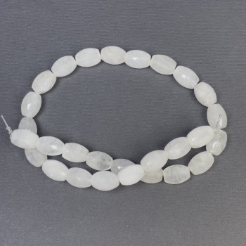 Beads, Rock Crystal, Natural Stone, Barrel-Shaped, 10x14 mm, Hole Diameter ~1 mm, Length 38 cm