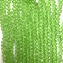 Light-green Czech Crystal Beads on Beading Thread, Transparent, Faceted Rondelle, 8x6 mm, Length 40 cm + -