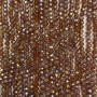 Beads Czech Crystal on Thread, Brown Transparent with Gasoline Finish, Faceted Rondelle, 6×5 mm, Length 40–41 cm