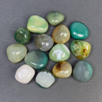 (per 100 g +/-) Natural Agate - cut faceted nuggets without hole 18-24×16-21 mm (+/-)