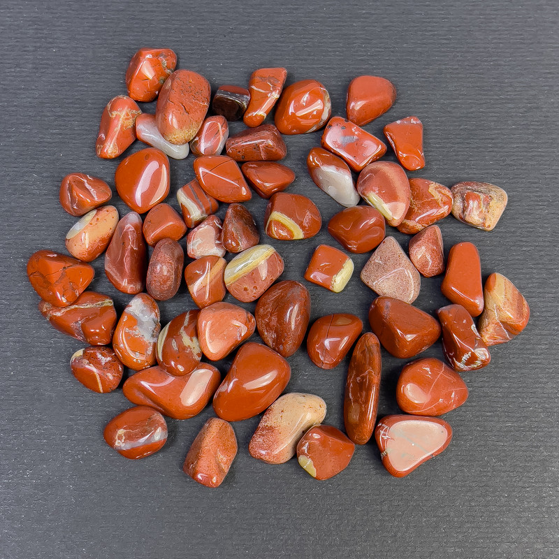 (per 100g +/-) Natural Red Jasper stone, processed natural nuggets, polished, without holes, 8-14x3-5 mm (+-)