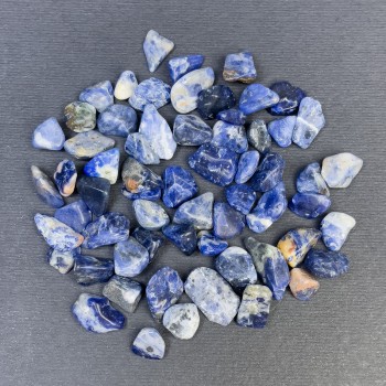 (per 100g +/-) Natural sodalite stone, polished nuggets, faceted, hole-free, 8-11×2-5 mm (+-)