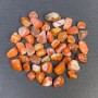 (per 100 g ±) Natural Carnelian processed nuggets faceted without hole 8-12 x 6-9 mm (+-)