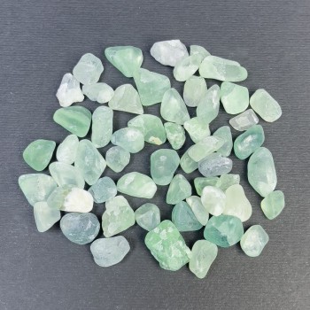 (per 100g ±) Natural fluorite stone: processed native nuggets, faceted chips, without holes, 8-12x7-9 mm (+-)
