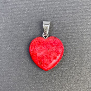Pendant Heart Coral (Imitation) 20x20 mm+