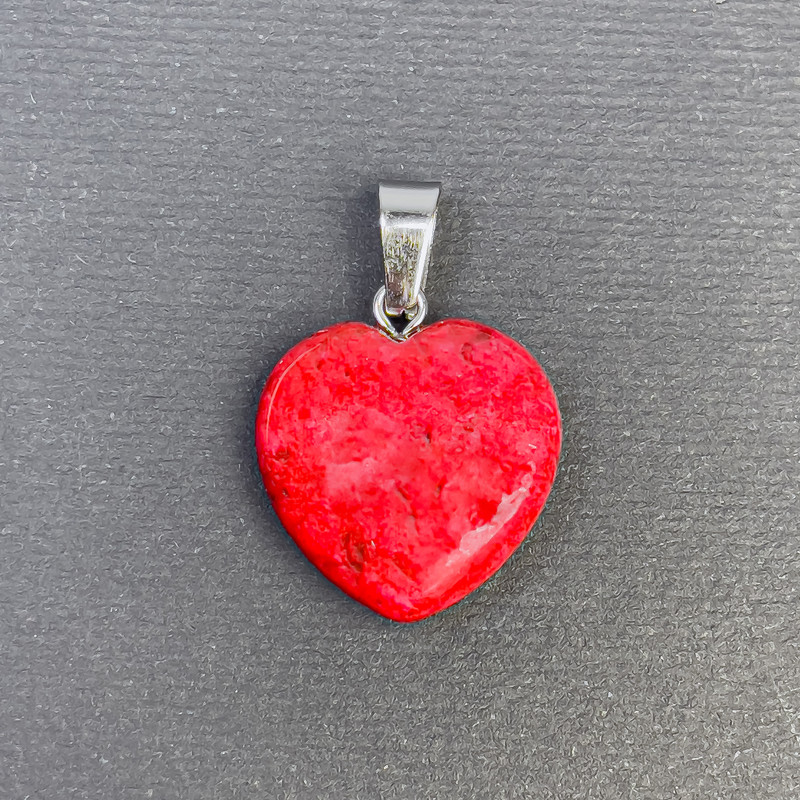 Pendant Heart Coral (Imitation) 20x20 mm+