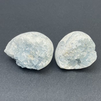 Price per 100 g. Celestine druse natural souvenir stone, dimensions approx 40 × 50 × 35 mm, weight approx 56 g