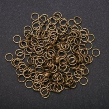 Bronze-colored connecting ring, 4 mm diameter, 25 g pack