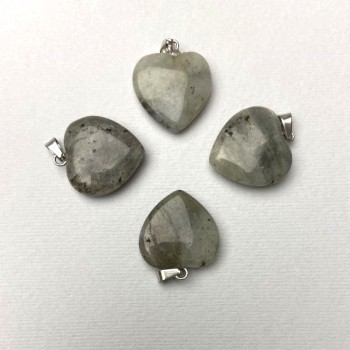 Heart Pendant Labradorite Natural Stone 20x21mm+