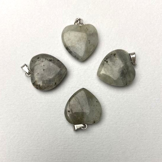 Heart Pendant Labradorite Natural Stone 20x21mm+