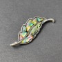 Haliotis Brooch-Pendant, Silvery Metal, 51x17 mm+