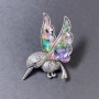 Brooch-pendant Haliotis Hummingbird silver-toned metal 48×30 mm+