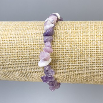 Lepidolite chip bracelet, diameter 7x3 mm ±, length 18 mm ±, stretch