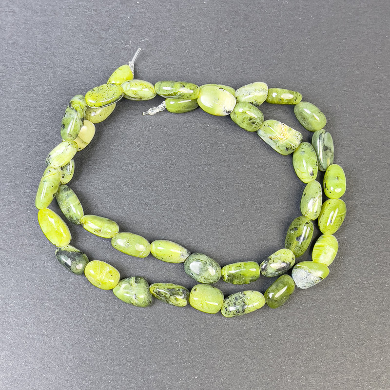 Faceted Jadeite Beads 9x7mm on Beading Wire, Length 39 cm+
