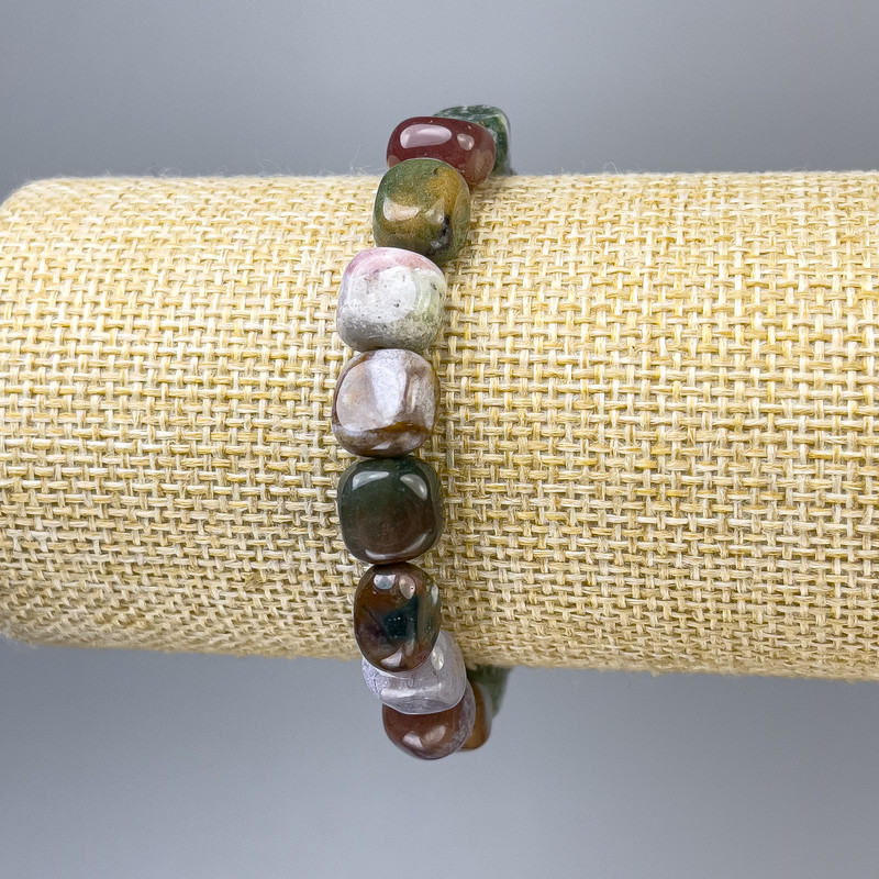 Bracelet with Haltivka Jasper Beads 10x9mm +/-, length 18mm +/- Stretch
