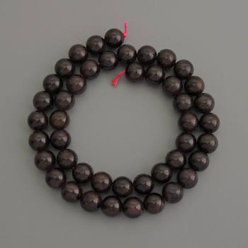Garnet Beads, Smooth Round 8.5 mm on Thread, Length 40 cm+