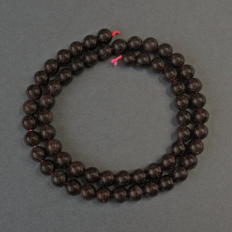 Garnet Beads Smooth Round 7mm On Thread, Length 42cm+