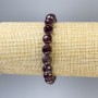 Garnet Bracelet with a Smooth Bead, 8 mm Diameter ±, 18 mm Length ±, Stretch