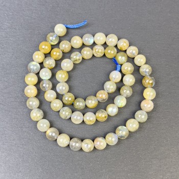 Labradorite beads, smooth round 7mm on thread, length 39 cm