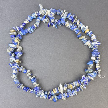 Lapis lazuli beads 7–11×3 mm on beading wire, length 80 cm+
