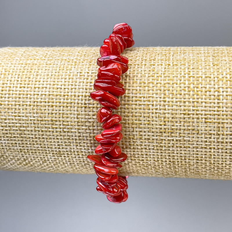 Bracelet with Mother-of-Pearl Chips, diameter 9x2m, length 18mm, stretch