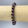 Garnet Bracelet with Smooth Beads, Assorted Sizes 8.5–10 mm, Length 18 mm, Elastic