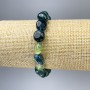 Faceted agate bracelet, bead diameter 10×9 mm, length 18 mm, elastic