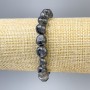 Labradorite bracelet with faceted beads, 10x9 mm diameter, 18 mm length, elastic