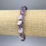 Amethyst Chevron Bracelet, Faceted Beads, Diameter 13×12 mm, Length 18 mm, Stretch