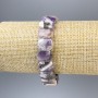 Amethyst Chevron Bracelet with Rounded Links, 14x10 mm diameter, 18 mm length, stretch