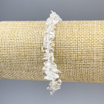 Bracelet with Mountain Crystal Chips, diameter 6-10×3 mm, length 18 mm ± stretch